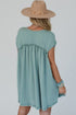 Corded Texture Frill Hem Pocketed Swing Mini Dress